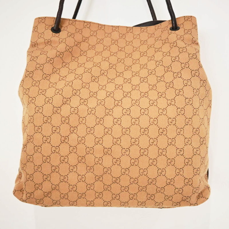 GUCCI グッチ GGキャンバス/レザ― ループハンドル トートバッグ 101340 200047 チャ/ブラウン T08-k115