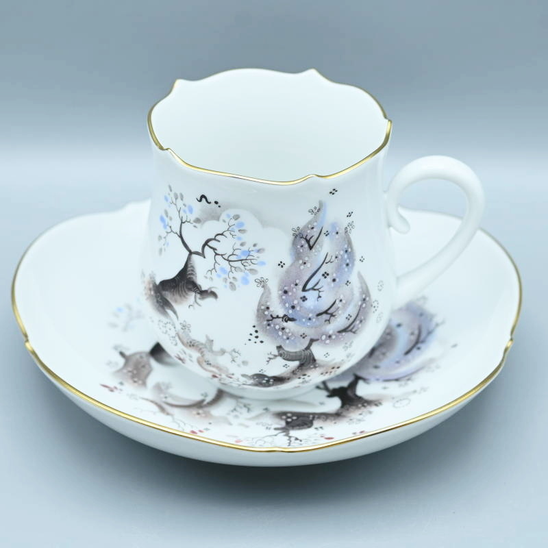 美品 Meissen マイセン アーモンドの木 コーヒーカップ&ソーサー 1客セット 700110 一級品 金彩 アーモンドツリー M09-t011