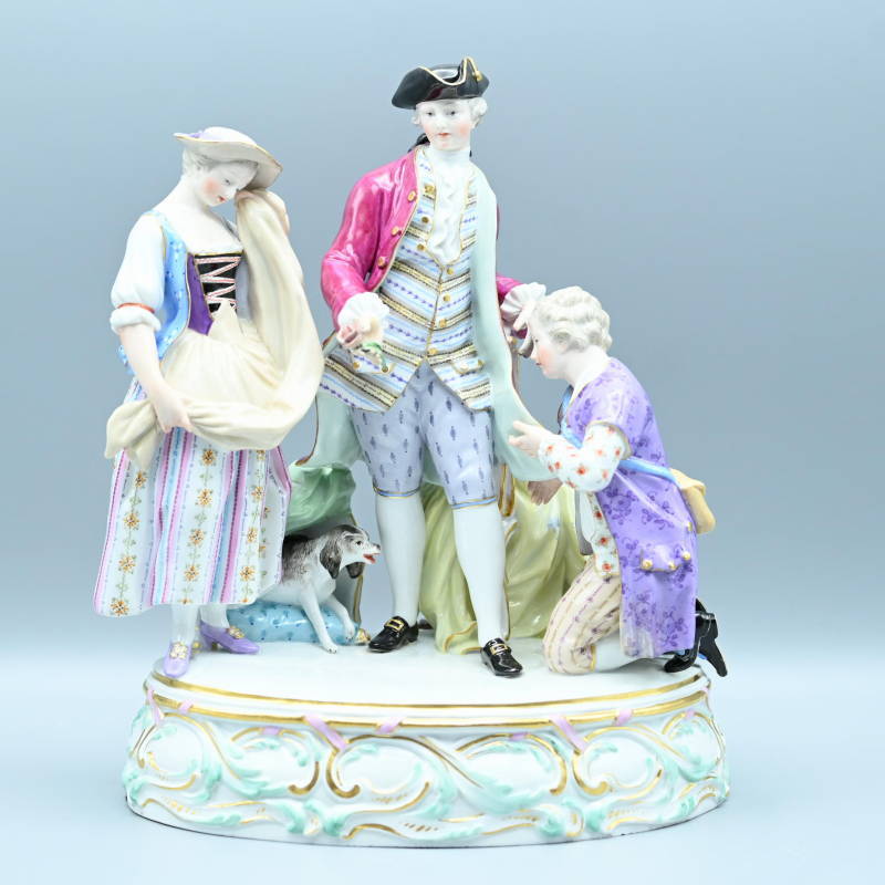 Meissen 古マイセン フィギュリン 「別離」 B99 ボタン剣 アンティーク フィギュア M09-t012