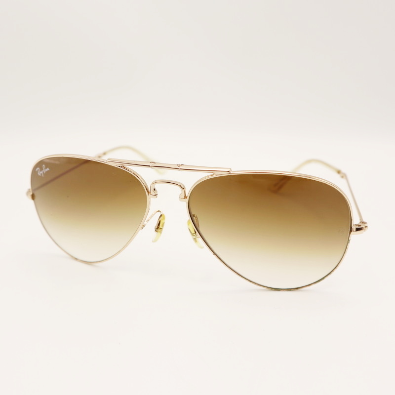 美品 Ray-Ban AVIATOR レイバン アビエーター メタルフレーム 折りたたみ サングラス RB3479 ゴールド/ブラウン K08-k111