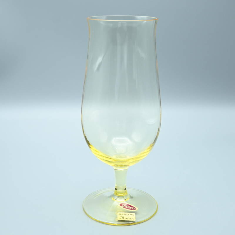 未使用保管品 Meissen マイセン 波の戯れ ビアグラス イエロー マイセングラス Moser モーゼル S10-t020