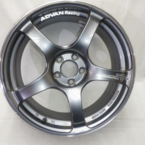 ATM67g04★1本のみ★ADVAN Racing★アドバンレーシング★★TC-4★★7.5J-17インチ★PCD100★5H★ET+45★ガンメタ★傷有★迅速発送★送料安