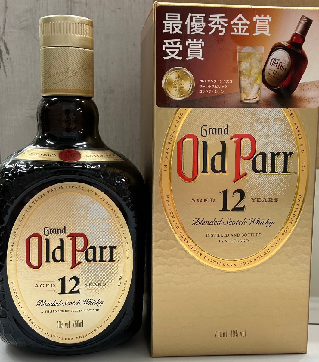 【加】未開栓 最優秀金賞受賞 Grand Old Parr 12年 ウイスキー グランド オールド パー 750ml 40度 モルトグレーン 箱付【D8394SS】G28