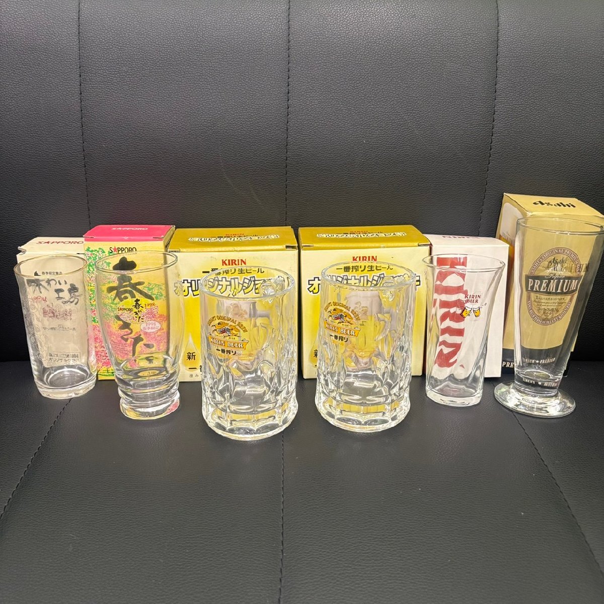 【長】ビールジョッキ ビールグラスおまとめ6点 キリン サッポロ アサヒ 限定品 ノベルティー コレクション レトロ 箱付き【197MS】G27