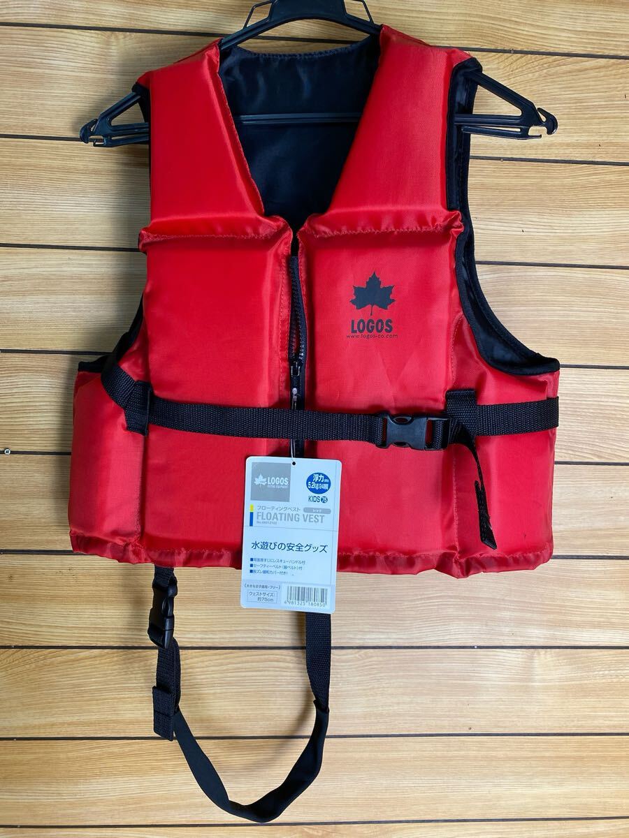 新品 LOGOS ロゴス 子供用 フローティングベスト レッド KIDS75 ライフジャケット 水遊び 海 川 釣り 防災 救命胴衣 未使用 タグ付き
