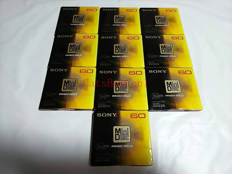 [未開封] MD ミニディスク 計10枚 SONY PRISM GOLD 60分 録音用 Mini Disc 日本製 MDW60PRB