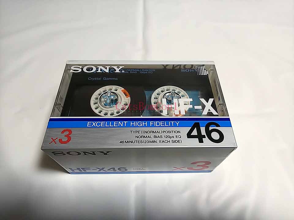 カセットテープ 3巻パック SONY HF-X 46分 ノーマル 日本製 [未開封] 3HF-X46