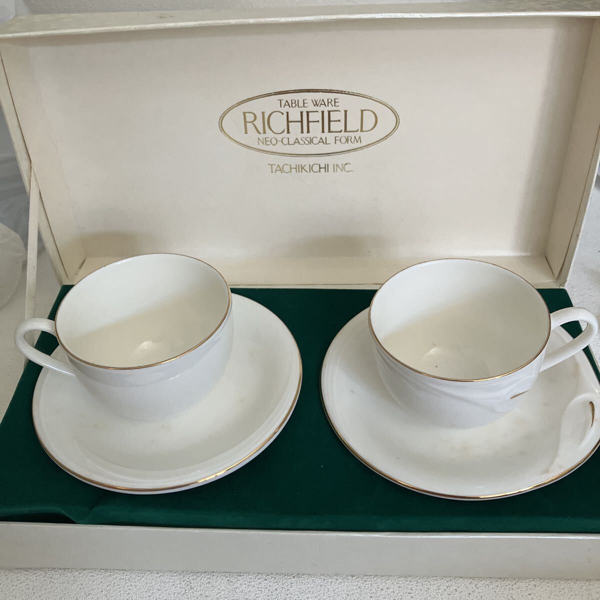 e724-80 ペア コーヒーセット RICHFIELD TACHIKICHI ヴァンセーヌ カップ ソーサー ペア コーヒーカップ 洋食器 白 ホワイト