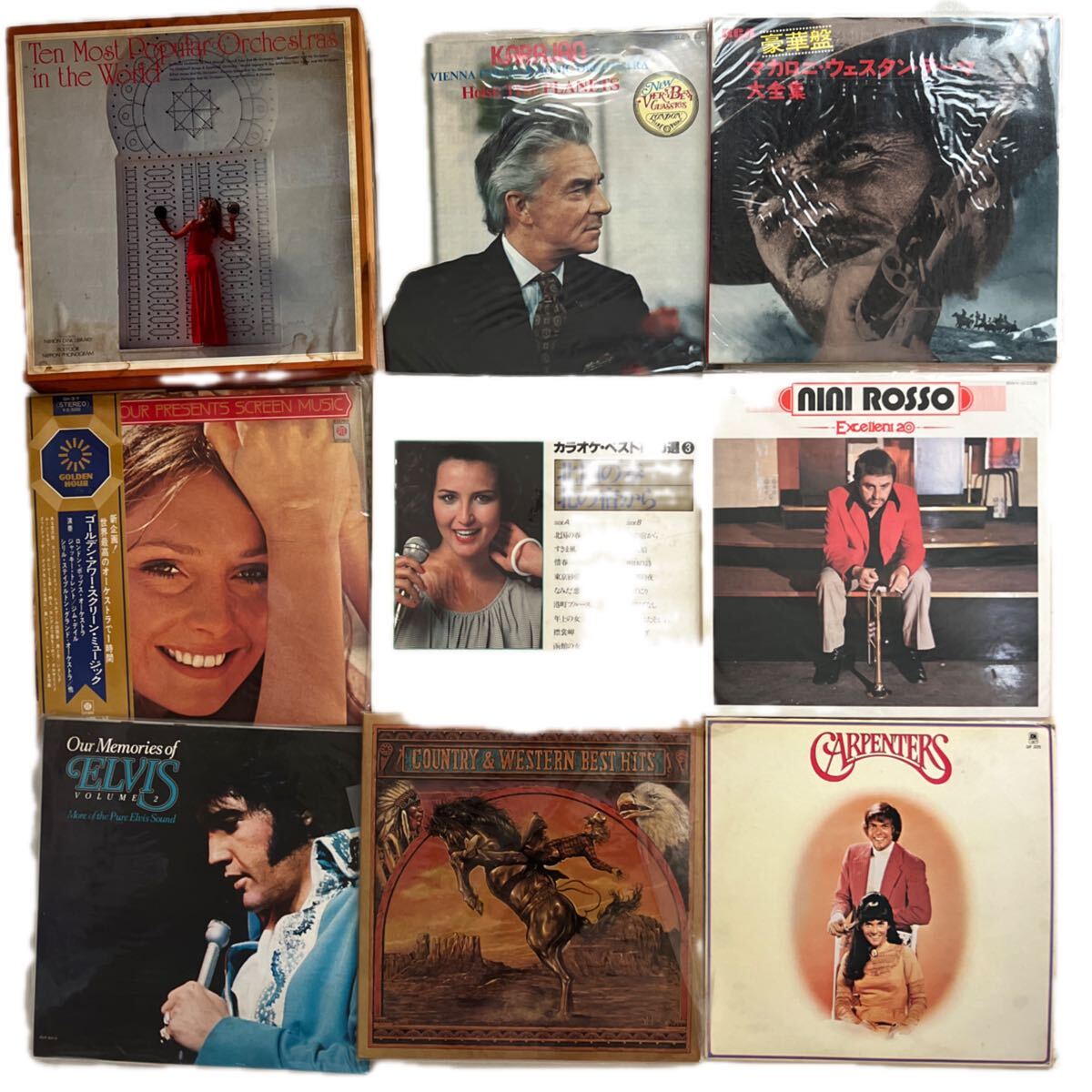 A796-80 LPレコード まとめて 洋楽ポップス、映画音楽、演歌・歌謡曲、カントリー＆ウエスタンなど カーペンターズ他