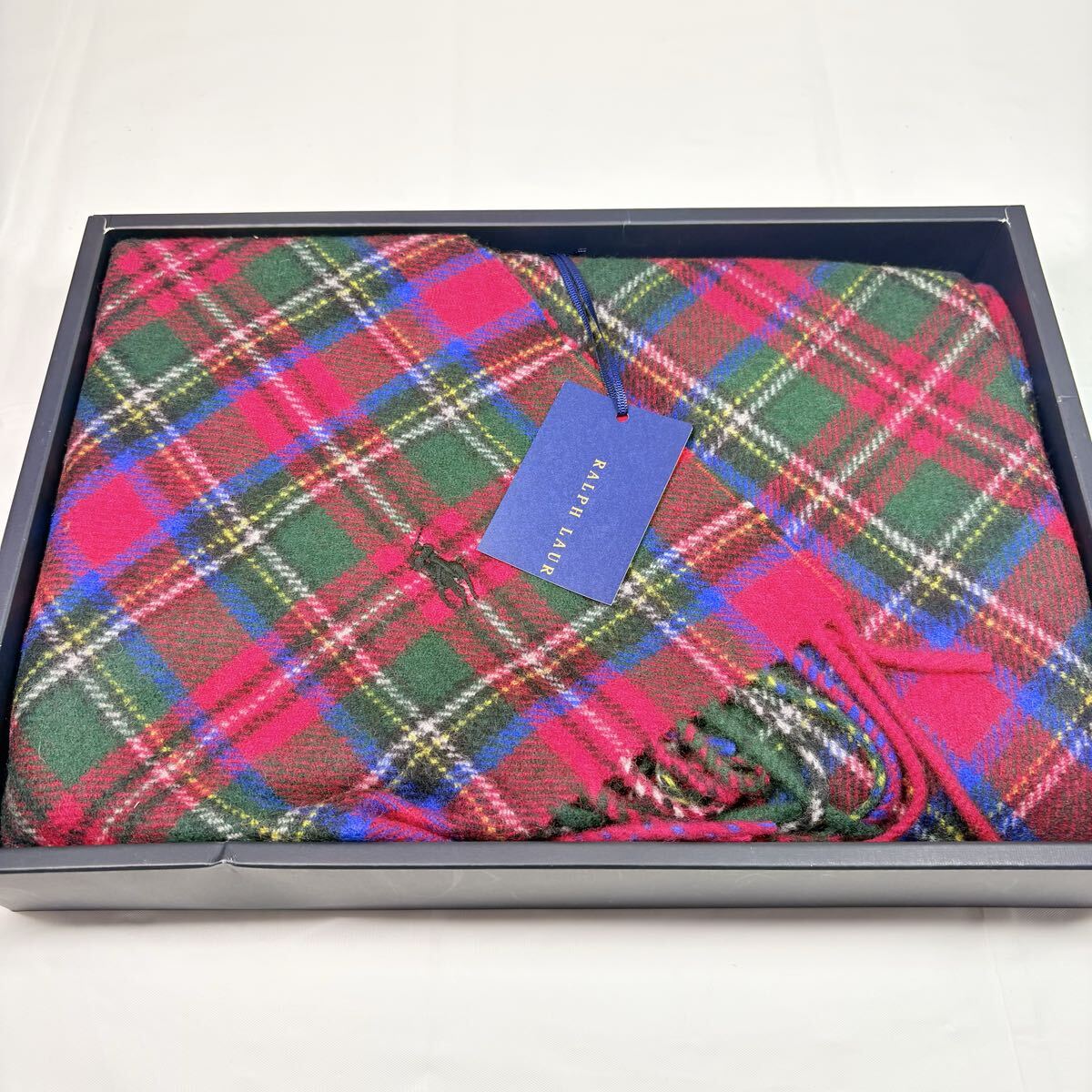 新品　 タグ付き　RALPH LAUREN ラルフローレン　ウエストホール　ウールひざ掛け　70×170cm 大きめサイズ　チェック柄