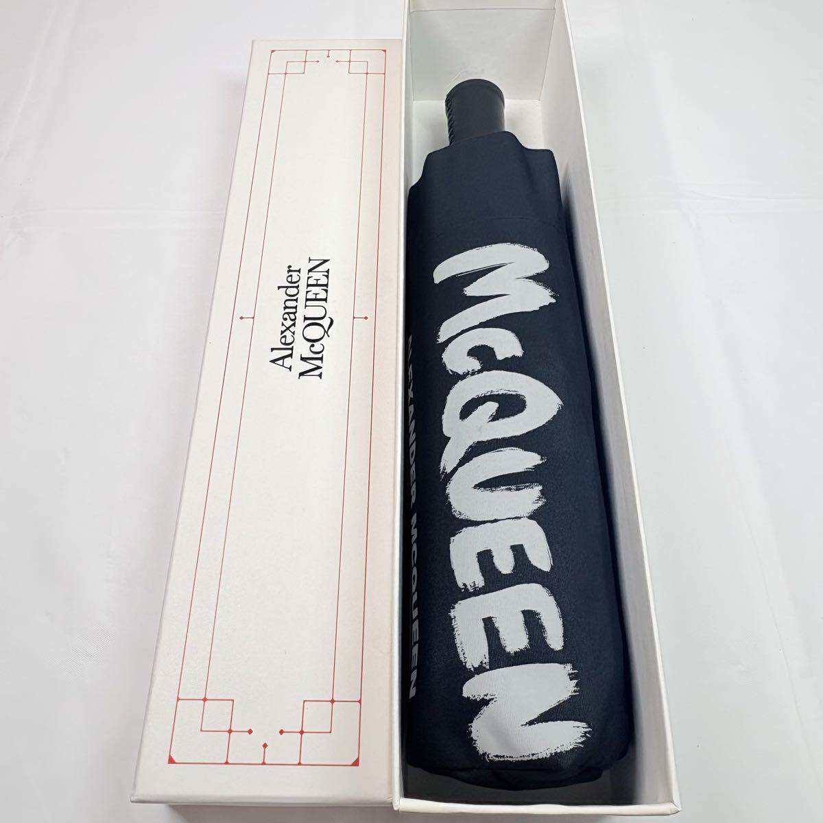 alexander mcqueen アレキサンダーマックイーン　折りたたみ傘　ブラック　雨傘　紳士　メンズ