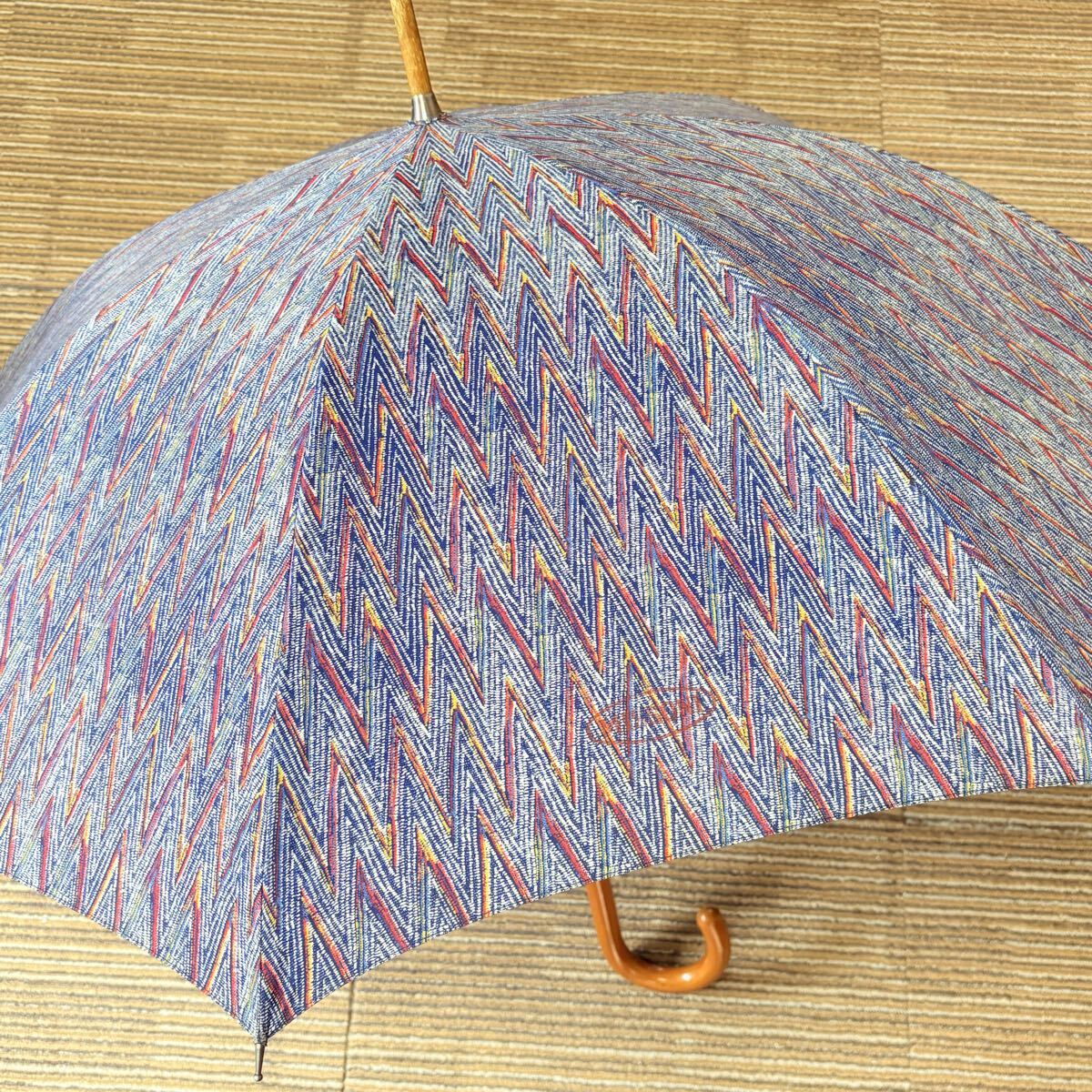 MISSONI ミッソーニ マルチカラー　長傘　雨傘　木製アンブレラ