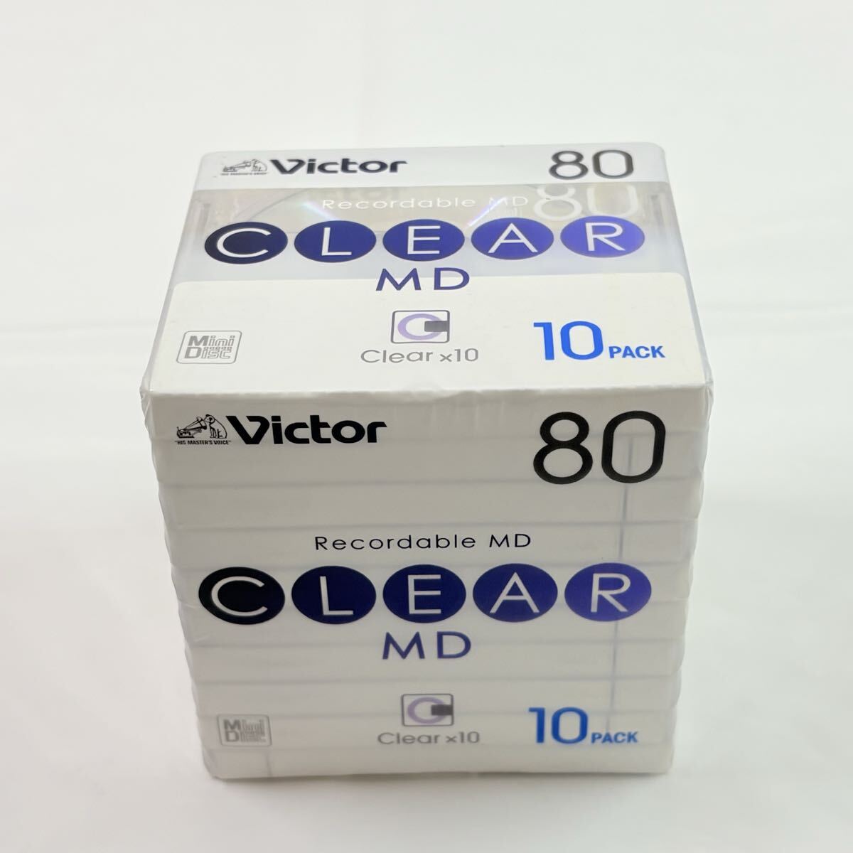 未開封品　Victor MD CLEAR 80 10枚パック/MDディスク 10枚 ビクター ミニディスク 録音用ミニディスク　記録媒体　レトロ　当時物