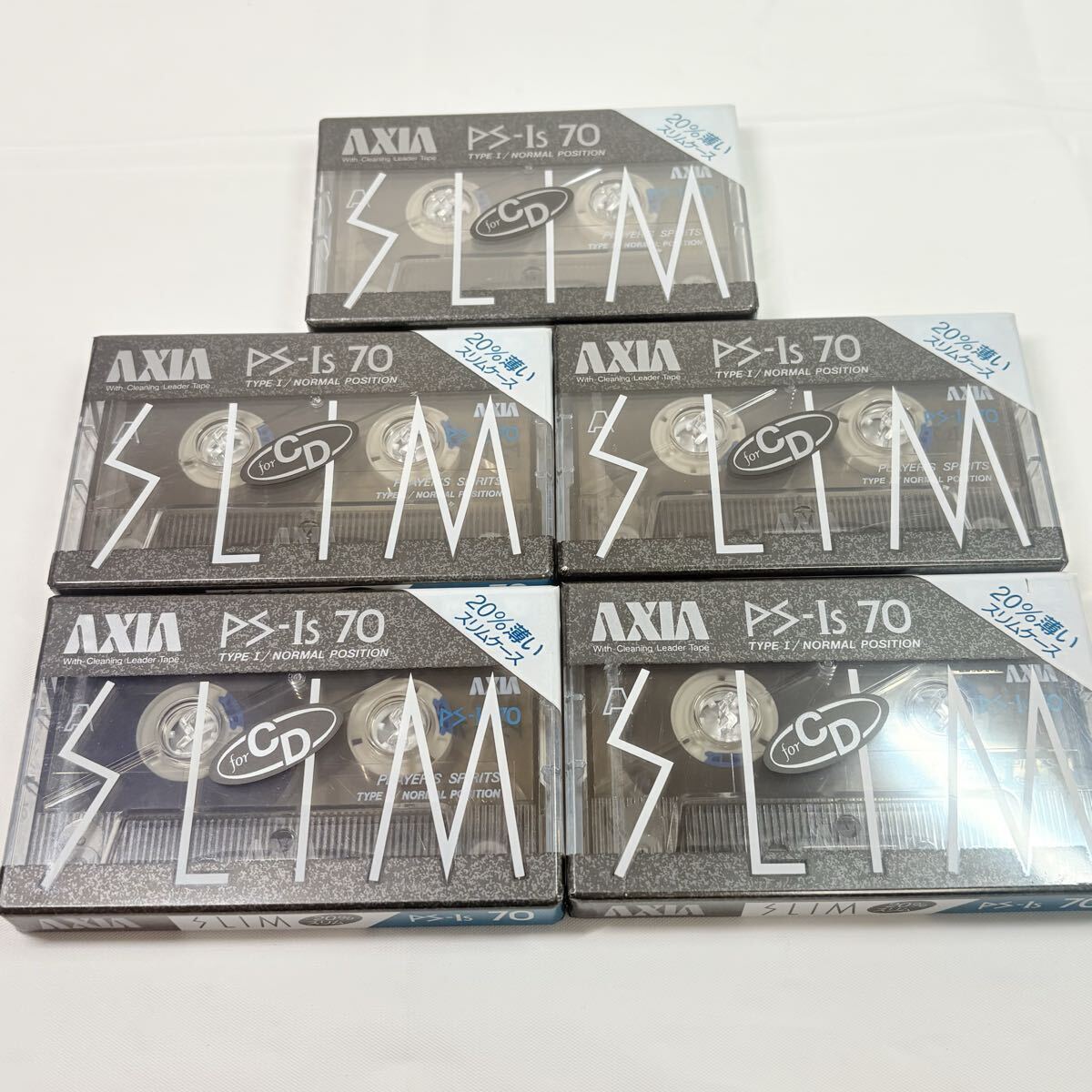 未開封品　AXIA PS-Is 70 カセットテープ　5点まとめ　アクシア　20%スリムケース　記録媒体　レトロ　当時物
