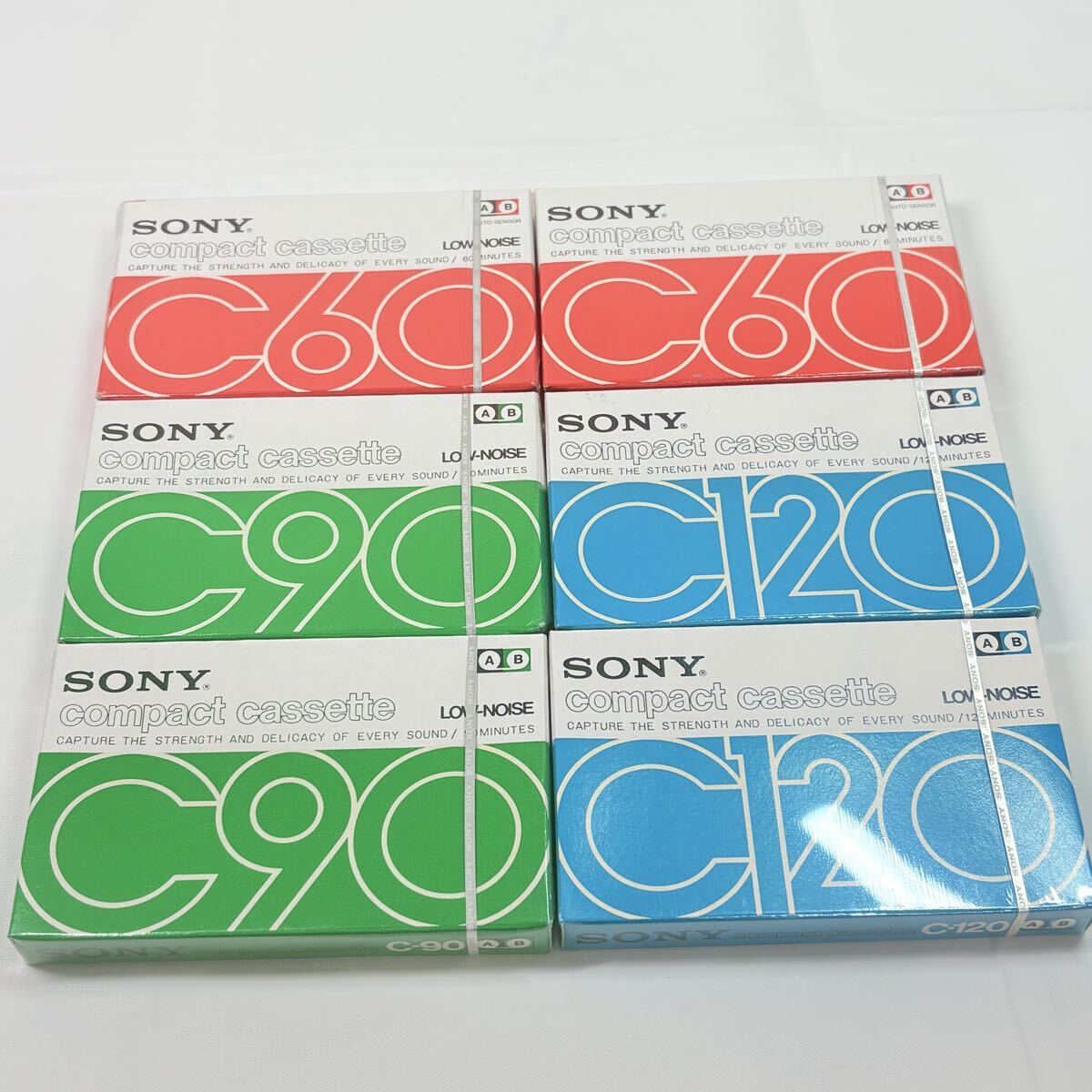 未開封品　保管品　SONY COMPACT CASSETTE ソニー　昭和のレトロカセットテープ　C-60.90.120 6点まとめ　当時物　レア