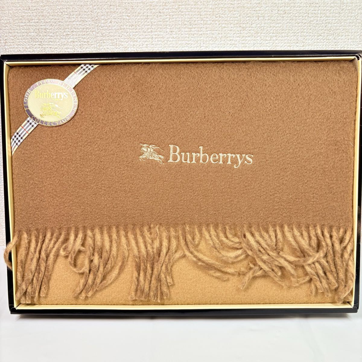 Burberrys BURBERRY バーバリーロンドン　 ウールひざ掛け　 ブラウン/ベージュ　 西川産業 ギフト