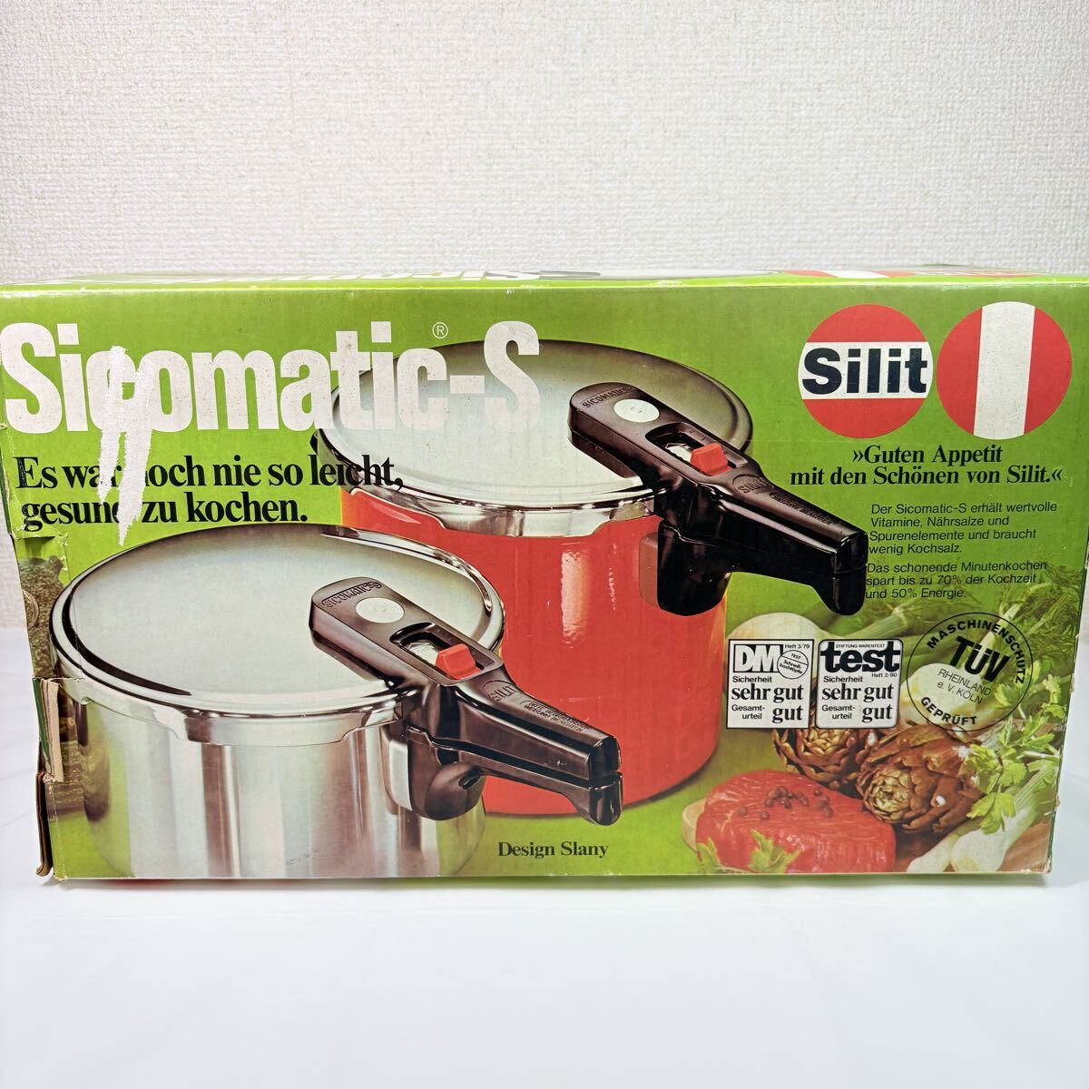 未使用品　保管品　Silit シラルガン シコマチック t-plus 圧力鍋　5.0L ほうろう　22cm レッド　昭和レトロ　 調理器具