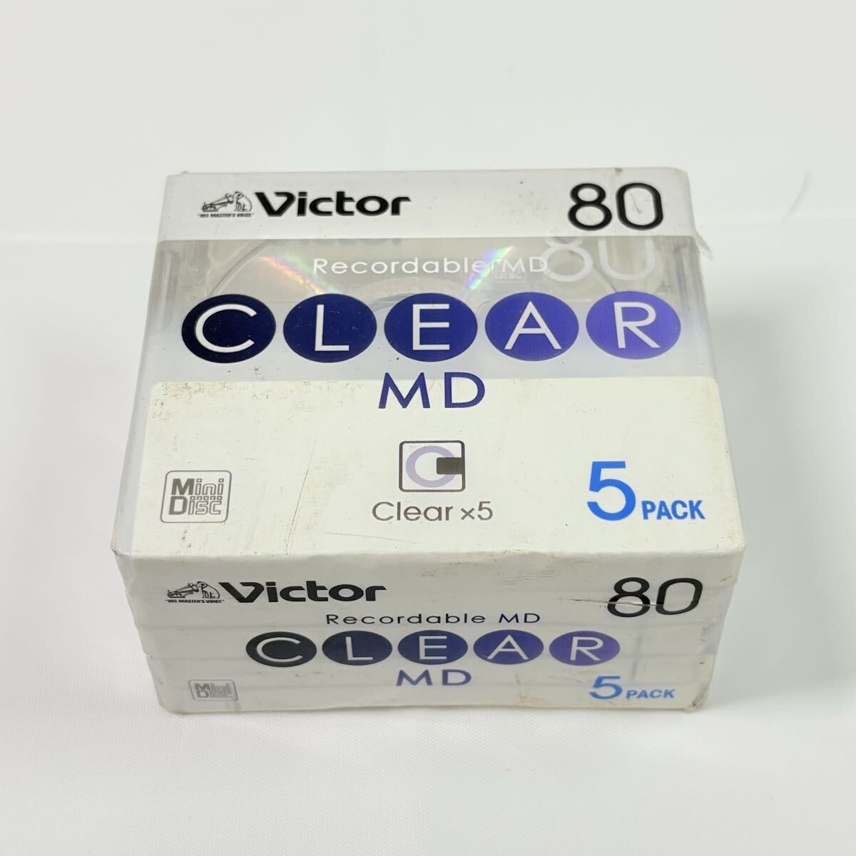 未開封品　Victor CLEAR MD 80分 5pack ビクター　記録媒体　レトロ　当時物　保管品