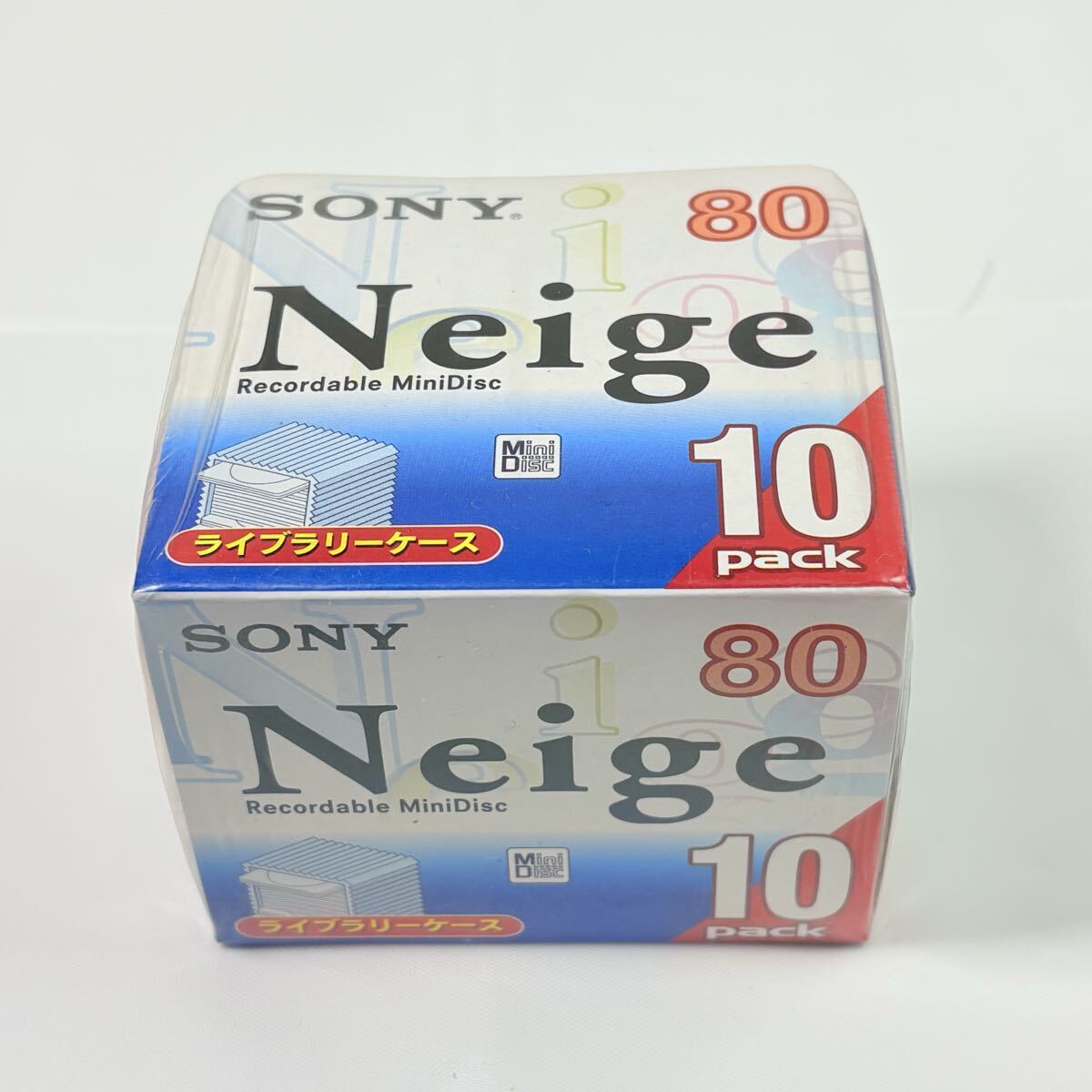 未開封品　SONY Neige 80分 MD 10枚パック 録音用ミニディスク　ライブラリーケース　記録媒体　レトロ　当時物