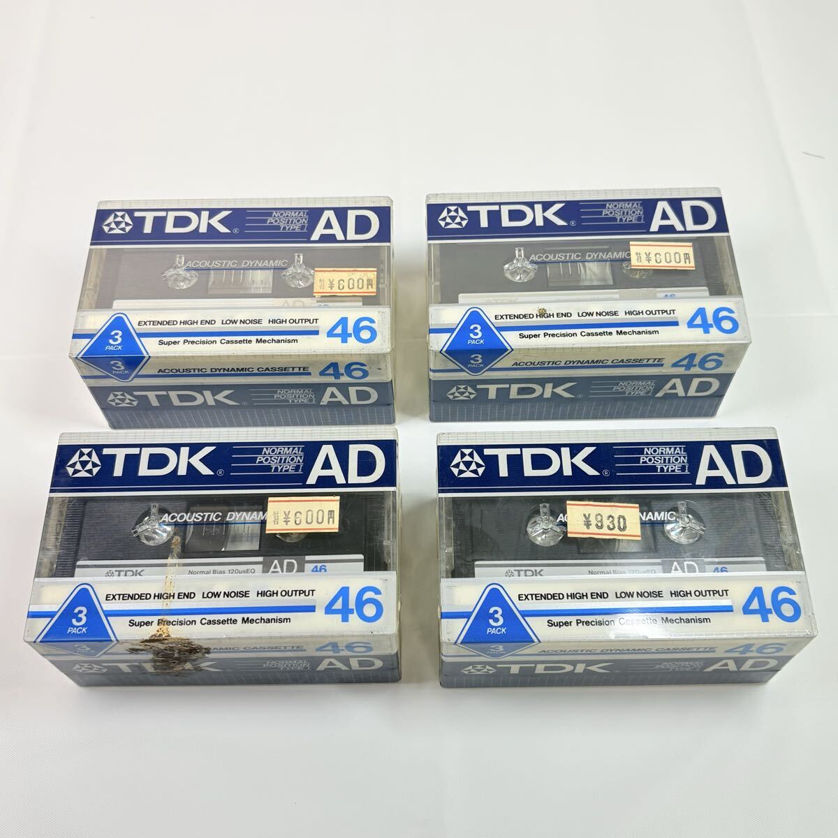 未開封品　TDK AD 46 カセットテープ 3pack×4点　計12 ノーマルポジションタイプ1 記録媒体　レトロ　当時物　保管品