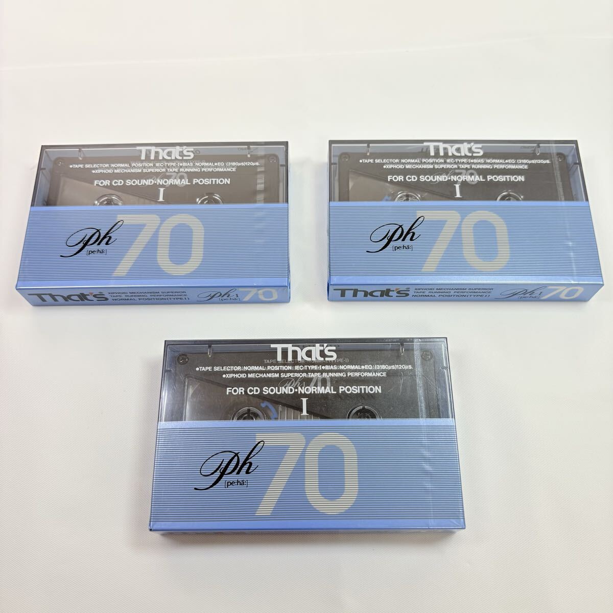 未開封品　太陽誘電　That's PH-70 カセットテープ3点まとめ　ノーマルポジション　レトロ　当時物　記録媒体