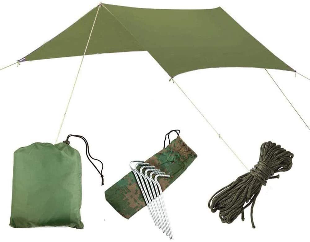 レクタタープ テント タープ TARP 正方形 防水 サンシェルター シェード 広い 緑 グリーン 3.0×3.0ｍ アウトドア キャンプ tec-tarpset