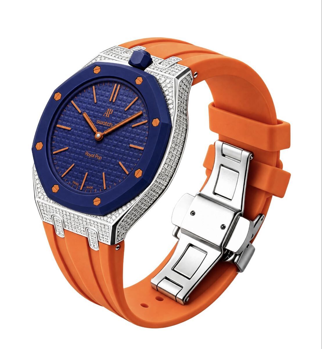 AP×Swatch Royal Pop ジルコニア装飾 ステンレスケース ST2