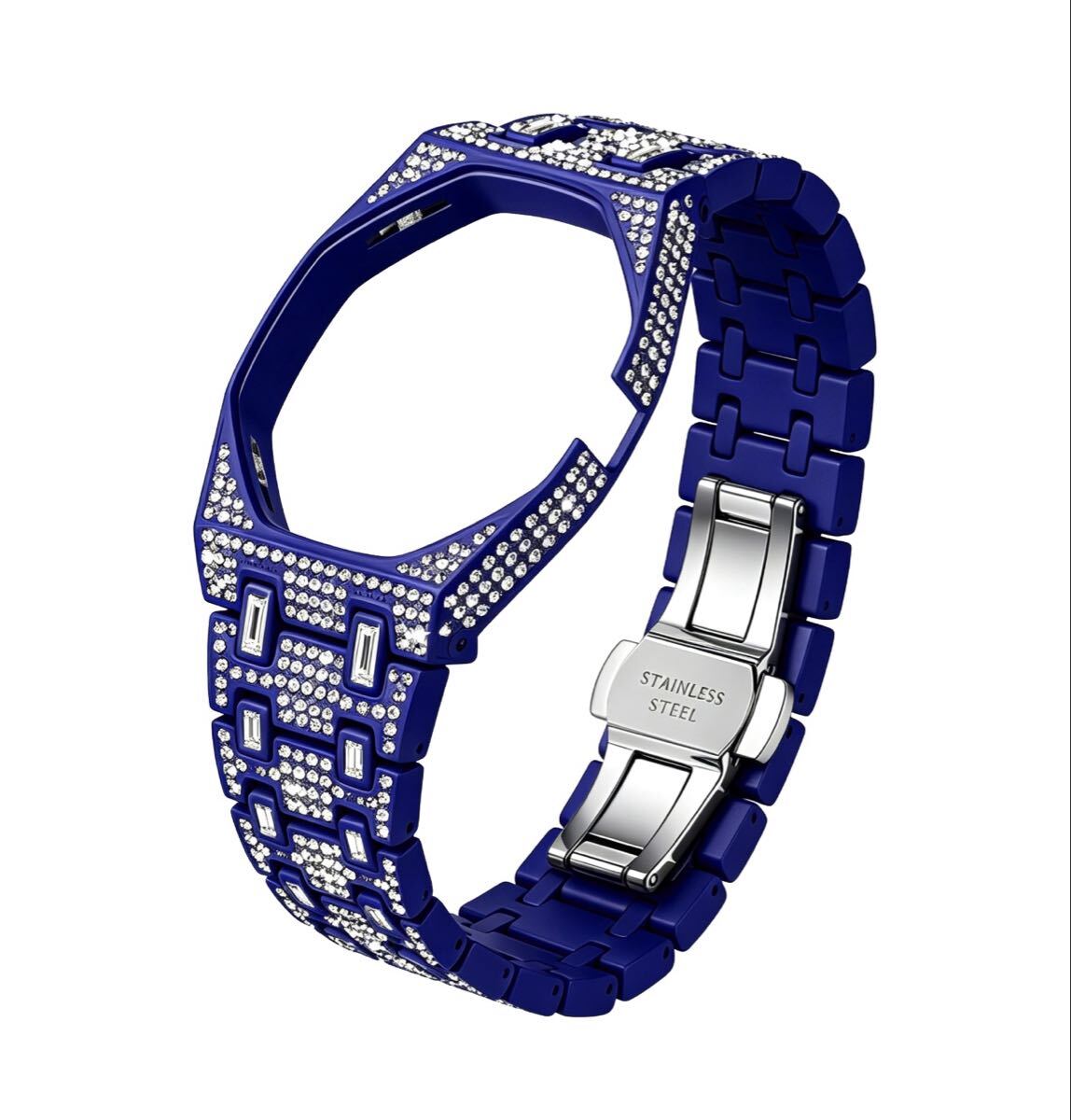 AP×Swatch Royal Pop リューズ位置選択可ジルコニア装飾 カスタムモデル メタルベルト XZ1