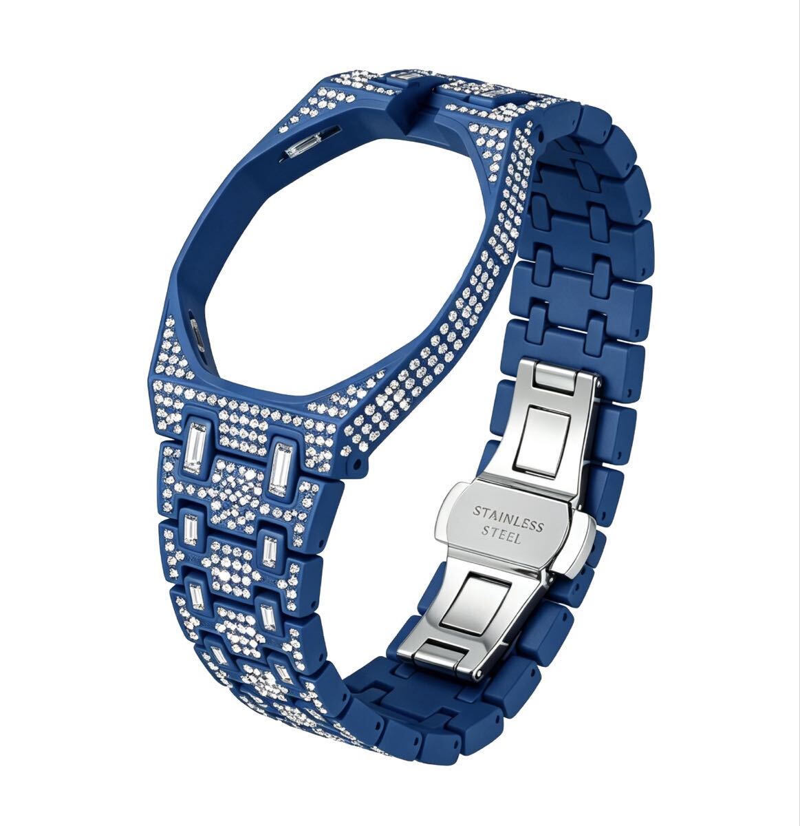 AP×Swatch Royal Pop リューズ位置選択可ジルコニア装飾 カスタムモデル メタルベルト XZ7