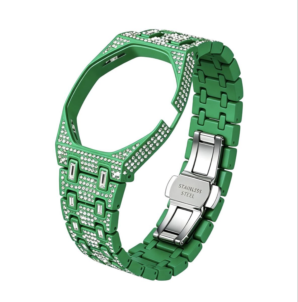 AP×Swatch Royal Pop リューズ位置選択可ジルコニア装飾 カスタムモデル メタルベルト XZ4