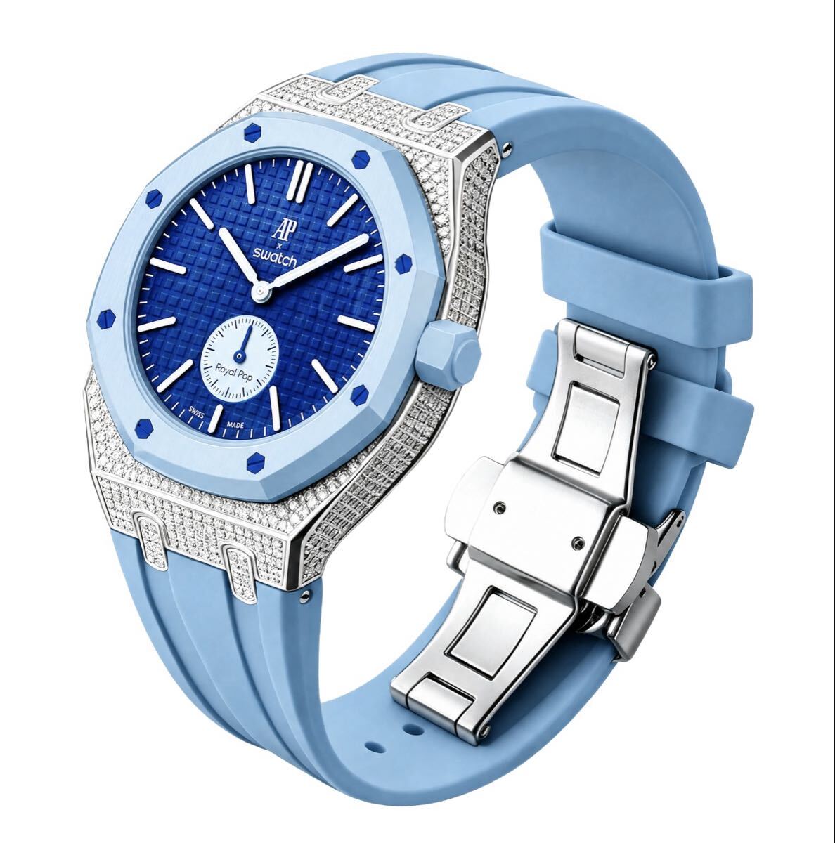 AP×Swatch Royal Pop ジルコニア装飾 ステンレスケース ST10