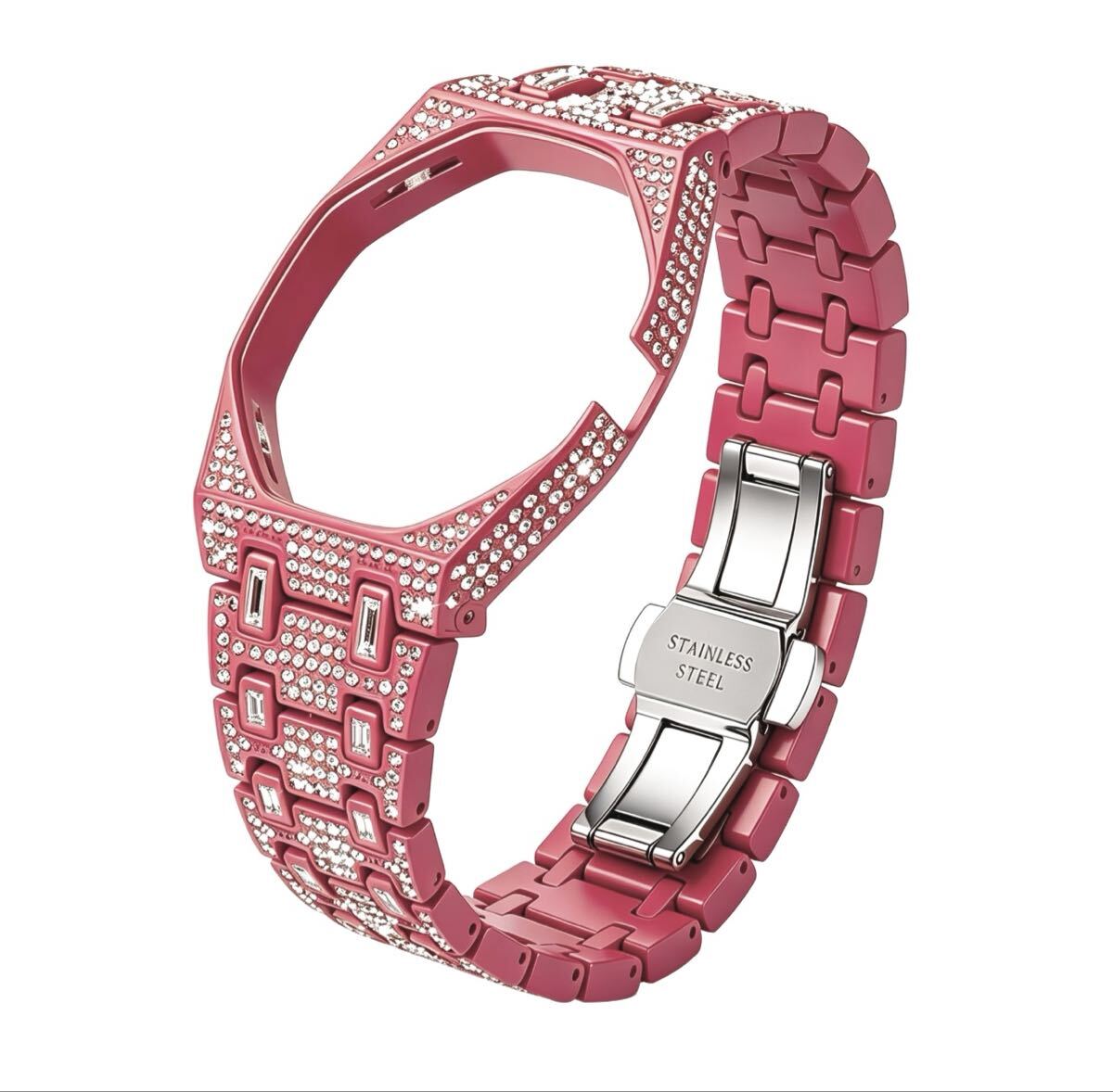 AP×Swatch Royal Pop リューズ位置選択可ジルコニア装飾 カスタムモデル メタルベルト XZ10