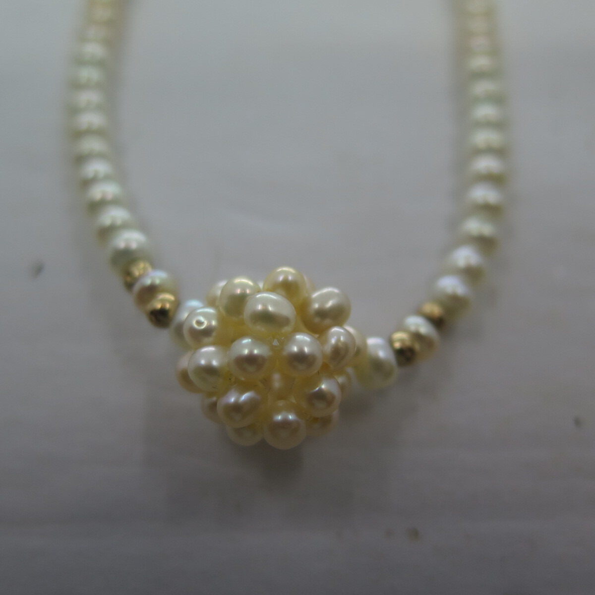 真珠/パールネックレス　K18/18金具　12g （1)