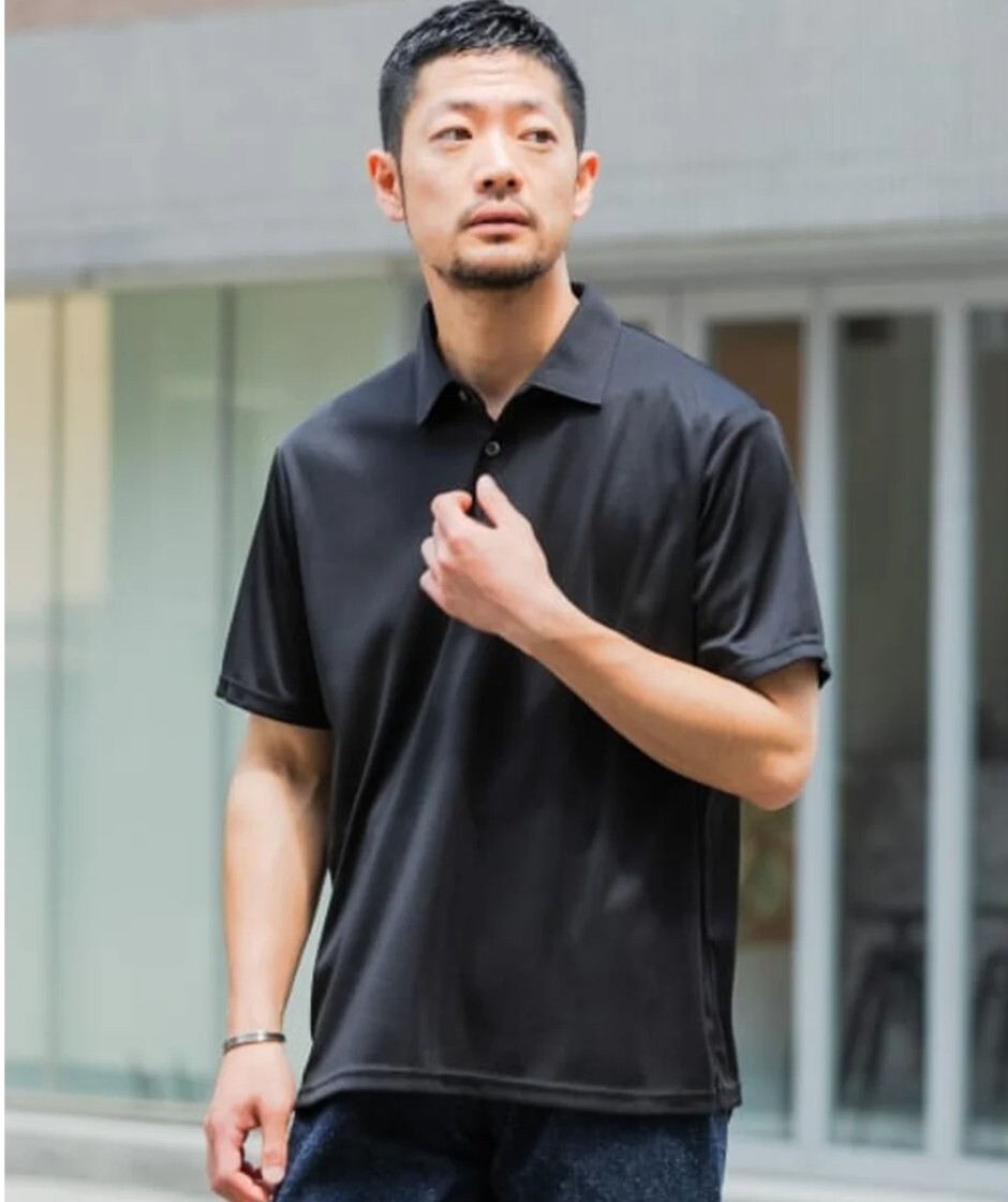 ☆ROSSO　ハイパフォーマンス　コンフォート　ポロシャツ　L ブラック URBAN RESEARCH アーバンリサーチ　抗菌/防臭☆