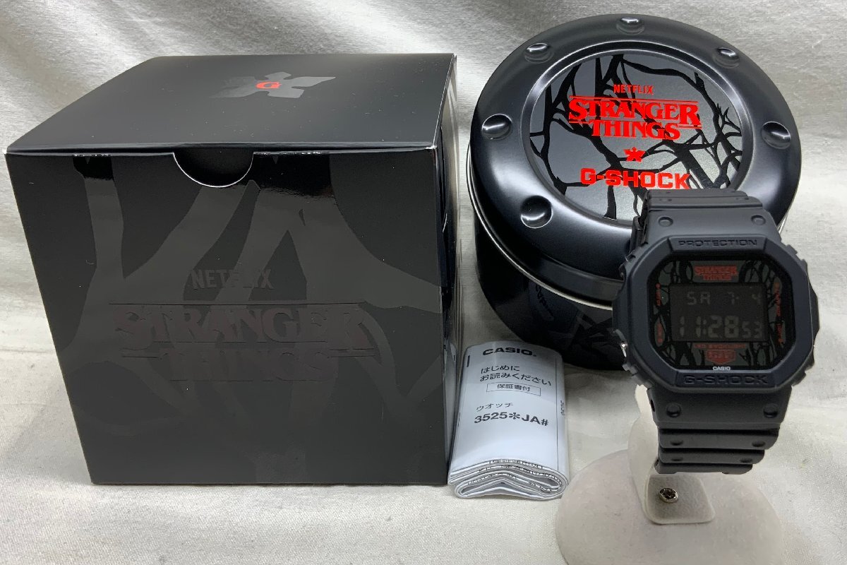 [中古買取品/稼働品]G-SHOCK Gショック Stranger Things ストレンジャーシングス DW-5600STT-1JR /000 時計 箱 缶ケース 保証書