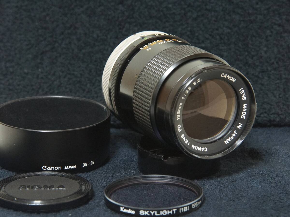 Canon FD135mm F3.5S.C 単焦点望遠レンズ＋BS55【Operation Confirmed・動作確認済】