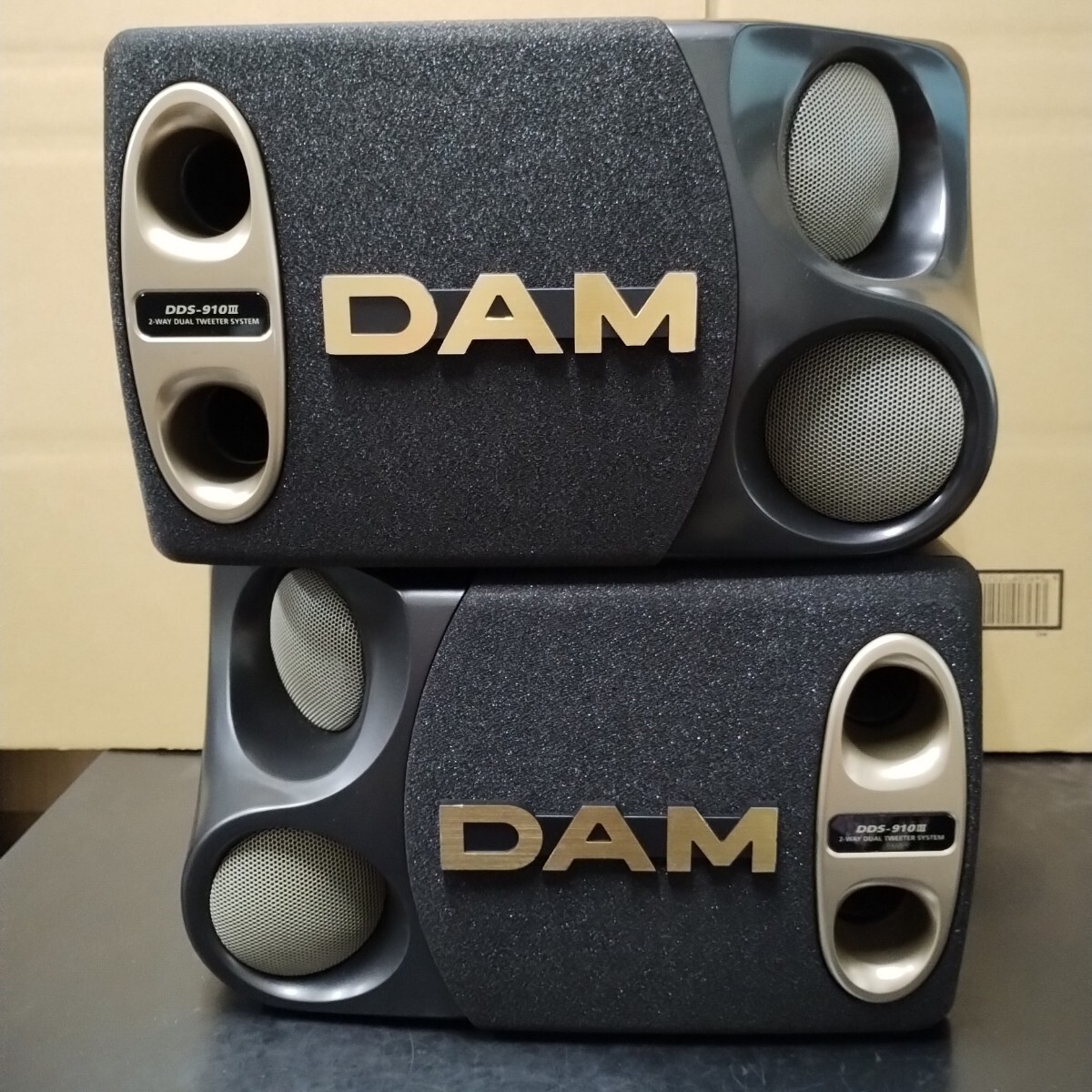 SFZ84 第一興商 DAM スピーカー DDS-910Ⅲ LR 2本セット 1ペア 中古 点検動作品 両側ウーハーエッジ交換