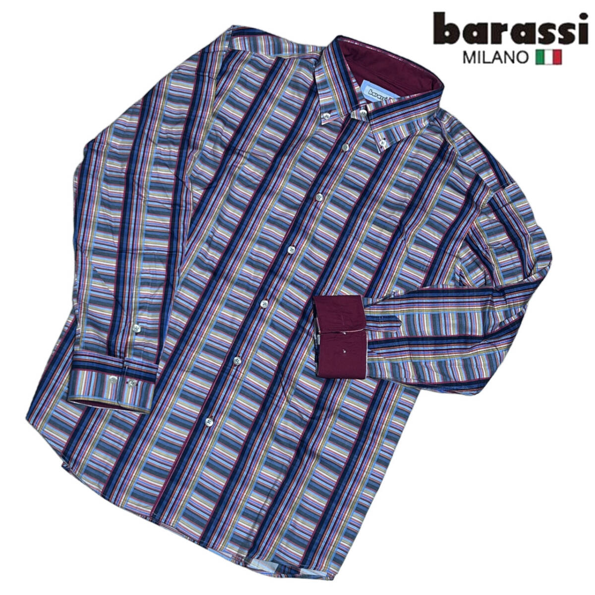 【美品】barassi 長袖ボタンダウンシャツ サイズ50 バラッシ 