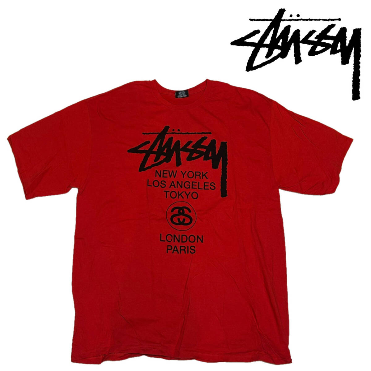  STUSSY World Tour Tee サイズXL ステューシー ワールドツアーT Tシャツ 大きいサイズ
