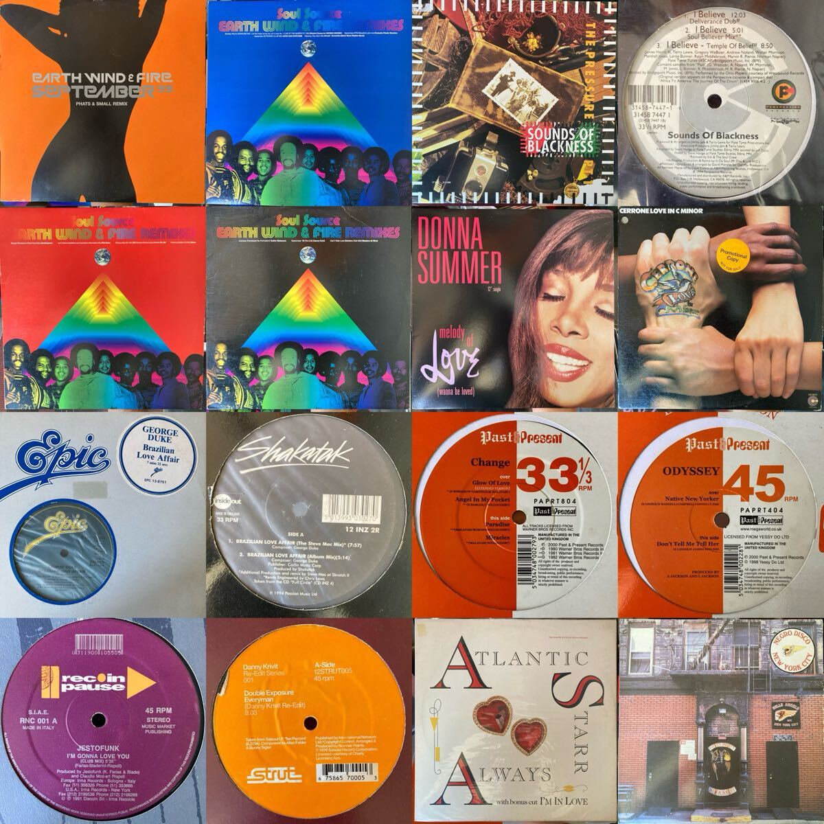 12インチ ディスコ ソウル 16枚まとめて Earth Wind & Fire Danny Krivit Atlantic Starr Soul Disco Dance Classic Jazz Funk 12inch