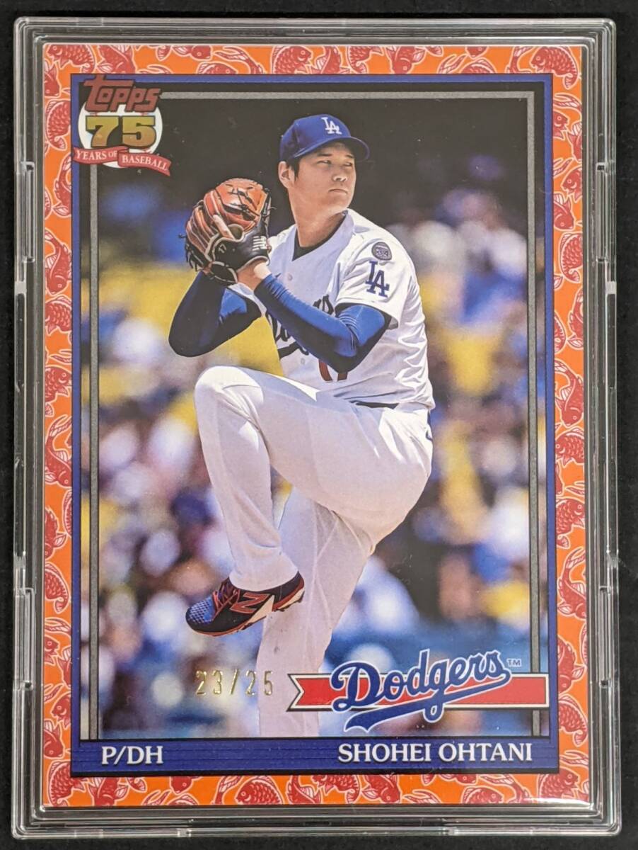 010-970-084【中古美品】大谷翔平 Topps 75周年記念カード/MLBカード P/DH Dodgers 錦鯉 インサート＆パラレル シリアル入りカラーパラレル