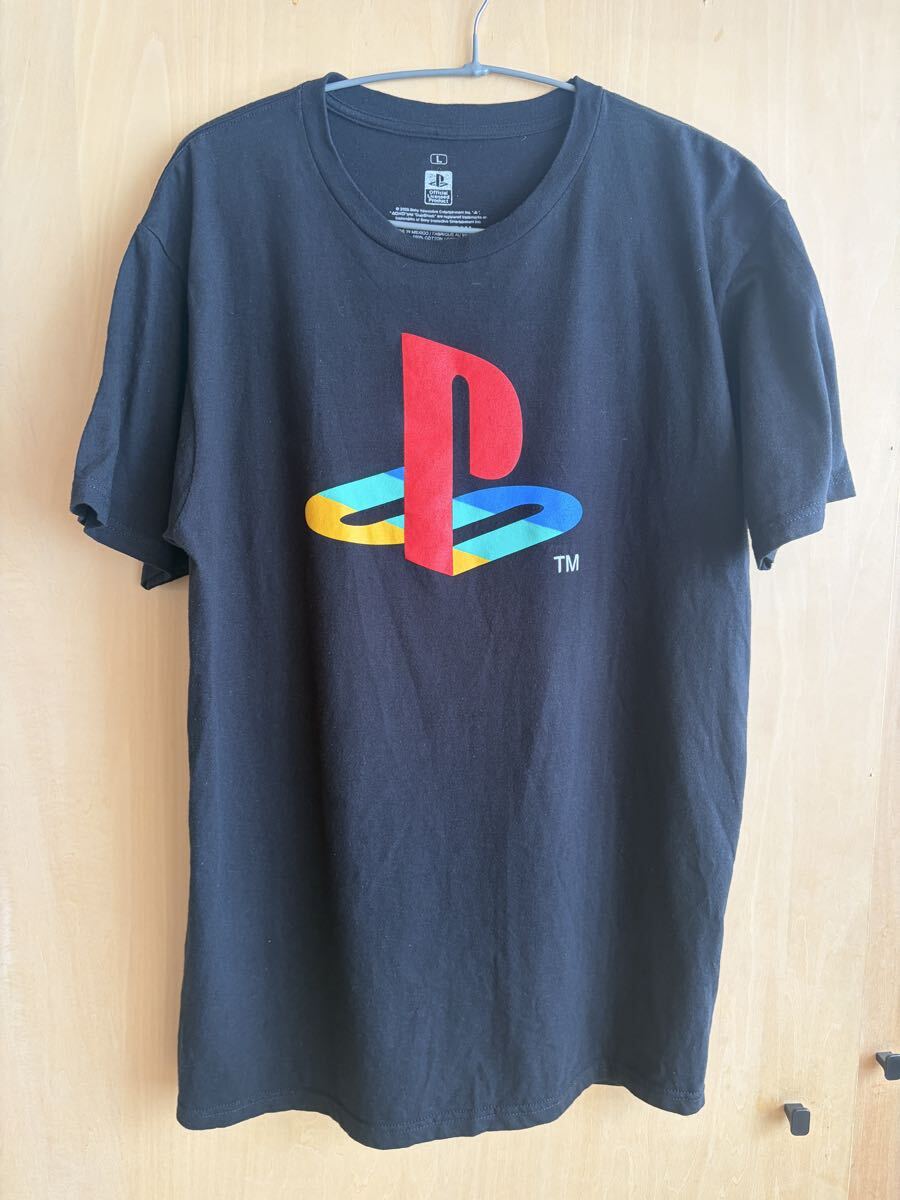 公式 PlayStation プレイステーション ロゴTシャツ ブラック Lサイズ T-shirts プレステ サイズL