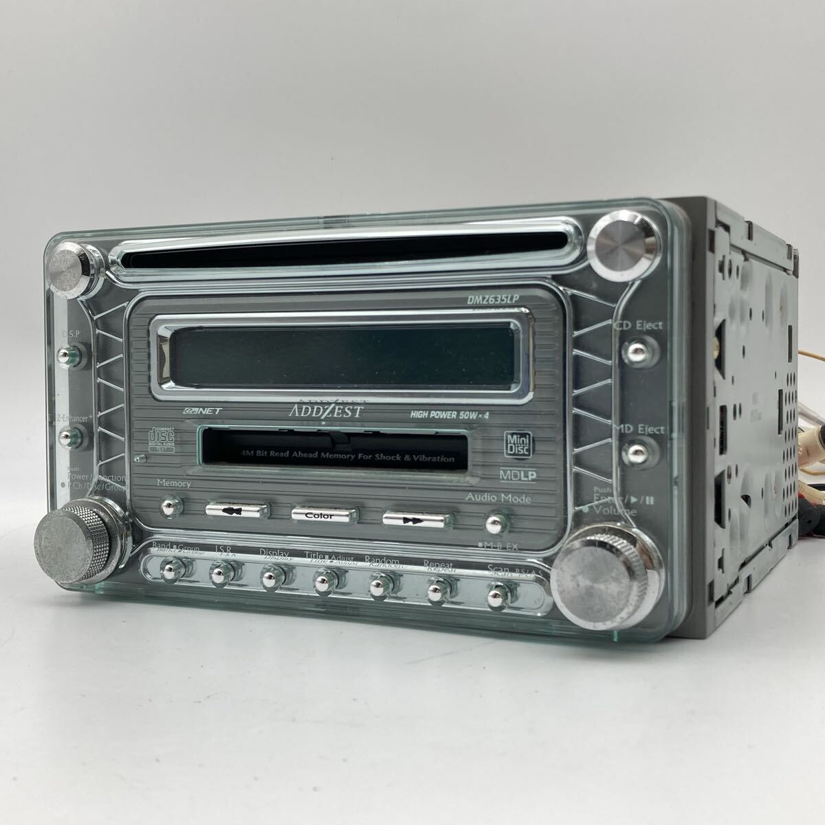 ◆ADDZEST アゼスト DMZ635LP 2DIN CD MDデッキ プレーヤー カーオーディオ 当時物 旧車 レトロ イルミ点灯OK 現状品