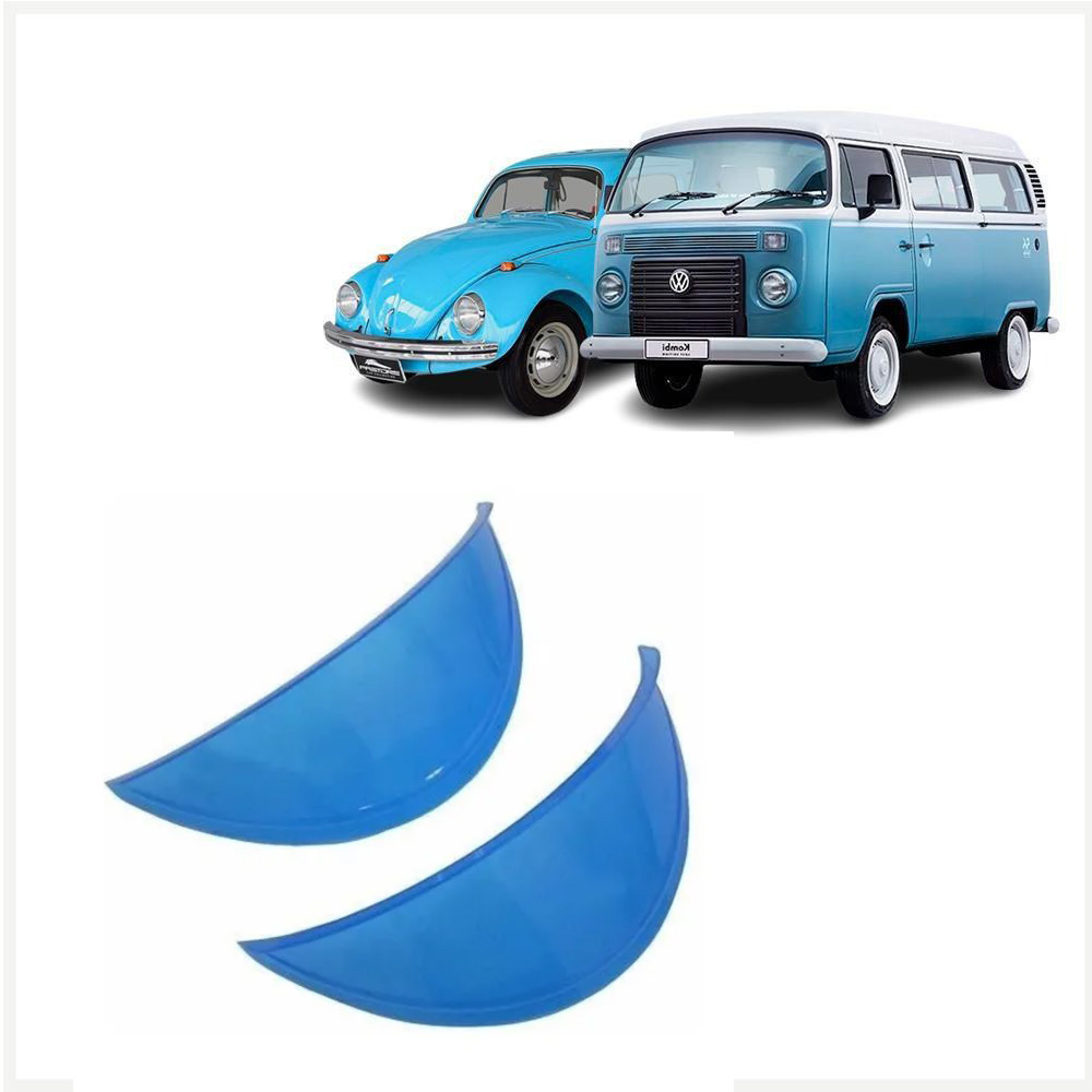 2個セット ペア アイブロー まつ毛 まぶた ヘッドライト バイザー アクリル ブルー 青 空冷VW ワーゲン ビートル T1 T2 バス コンビ T3 T4