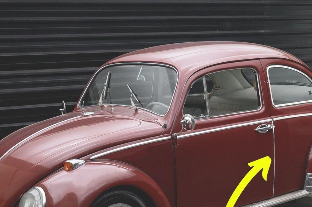 ドアコーナー ストンガード 縦 角の保護 60cmペア 2個セット ステンレススチール製 ピラー VW空冷 空冷 T1 ワーゲン ビートル用 年式52~