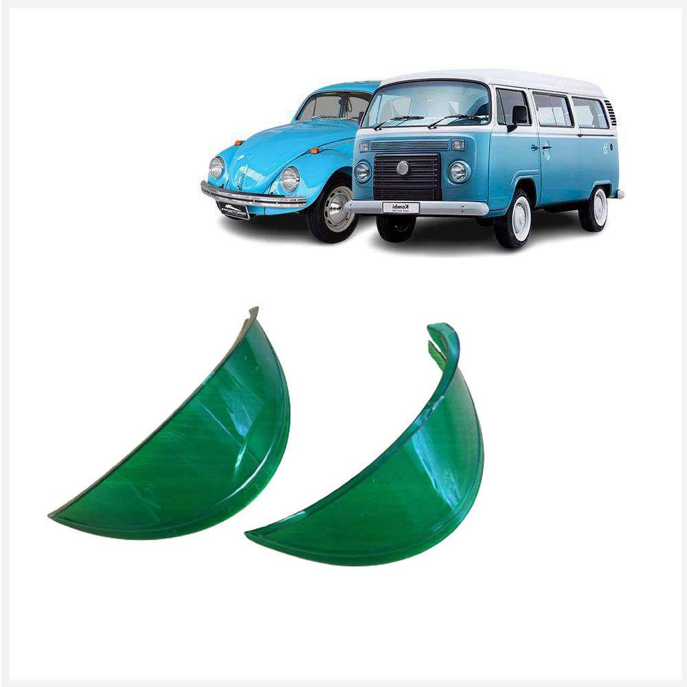2個セット ペア アイブロー まつ毛 まぶた ヘッドライト バイザー アクリル グリーン 緑 空冷VW ワーゲン ビートル T1 T2 バス T3 T4