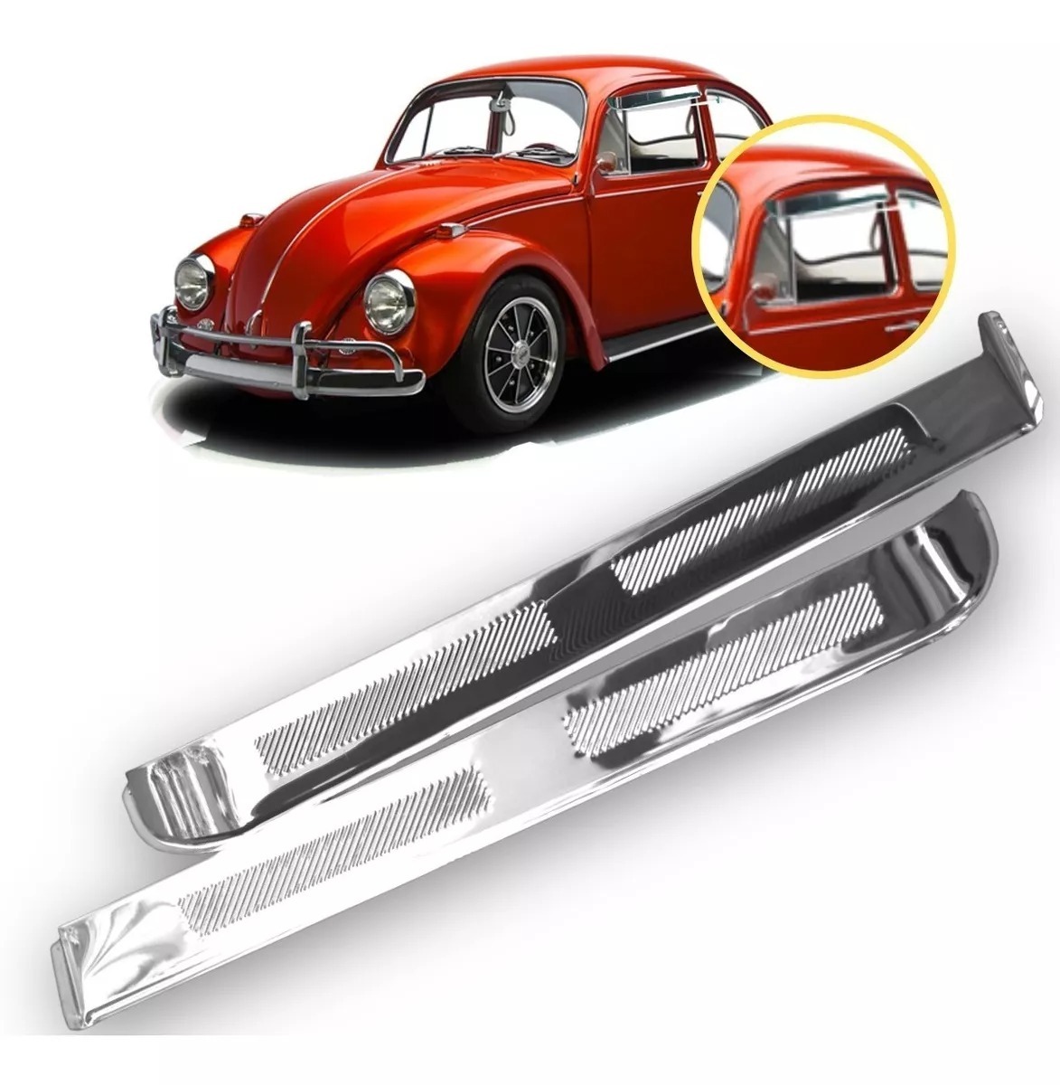 サイドウィンドー ベントシェード 50cm (19.7in) 詳細マーク テンレス スチール製 クラシック VW T1 ビートル用 1950-1964年式 ヴェント