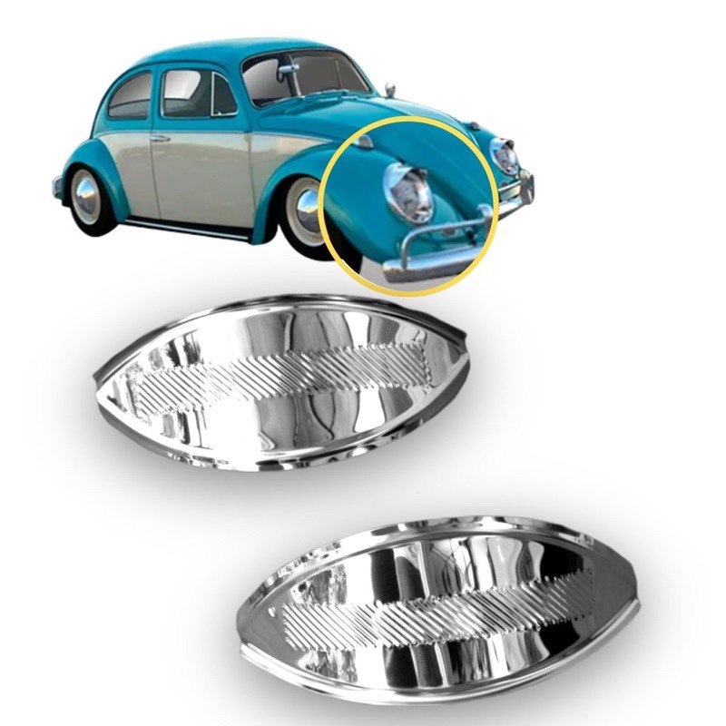 アイブロー まつ毛 まぶた ヘッドライト バイザー 飾り 広い幅 ステンレス製 空冷VW VOLKSWAGEN VWワーゲン 2個セット ペア ビートル T1 T2