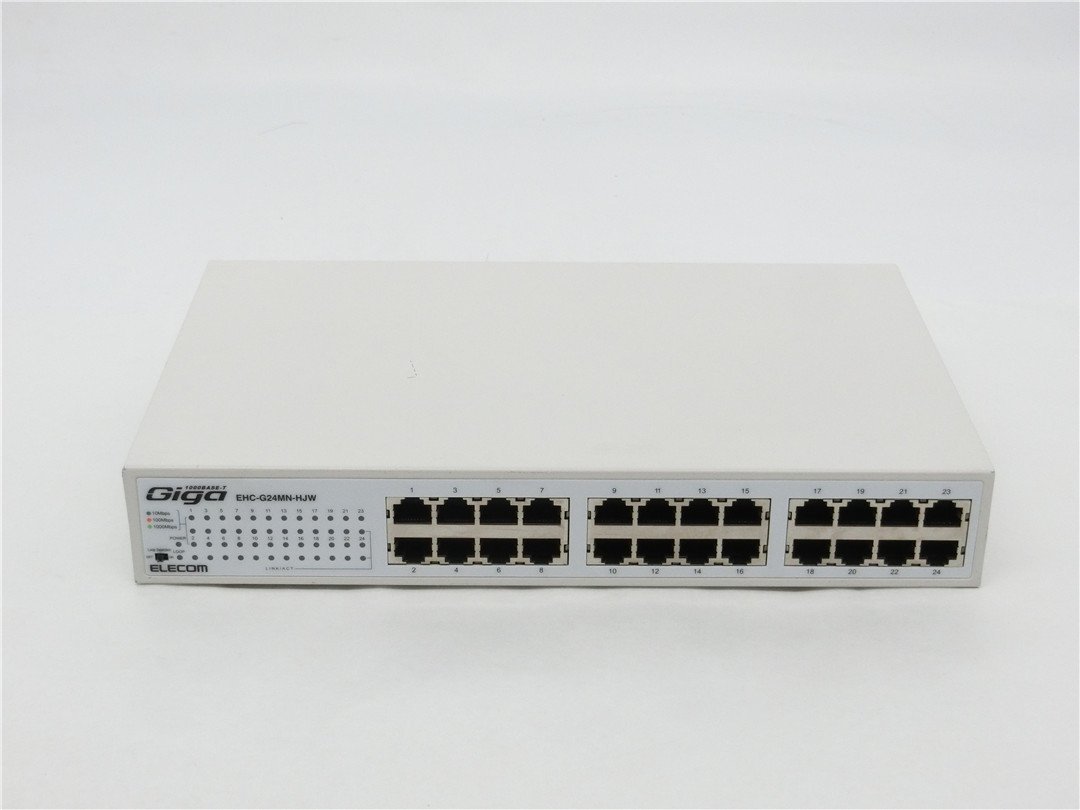 中古品　エレコム ELECOM ギガビットスイッチングハブ　EHC-G24MN-HJW　24ポート 　送料無料