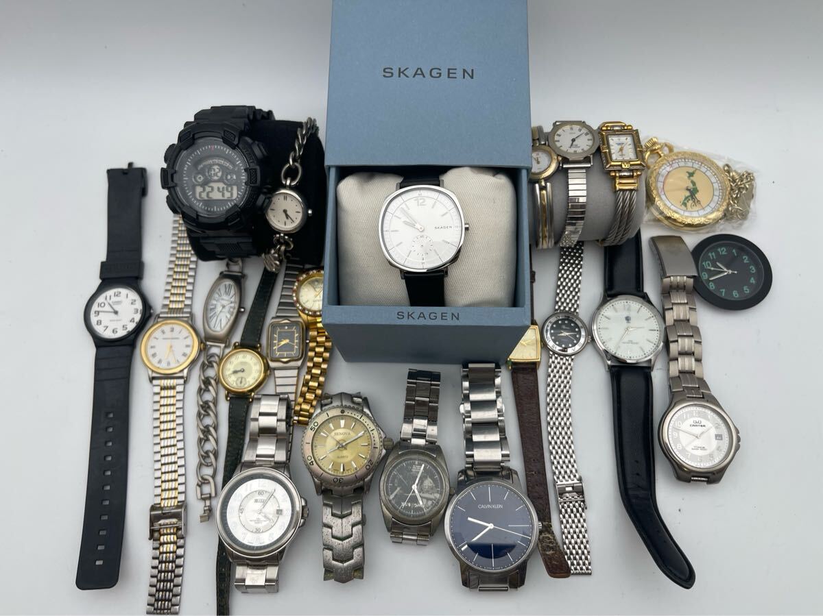 【1円～】腕時計 まとめ 22点 ブランド多数 カルバンクライン スカーゲン CASIO シチズン セイコー 希少品・稼働品含む ジャンク